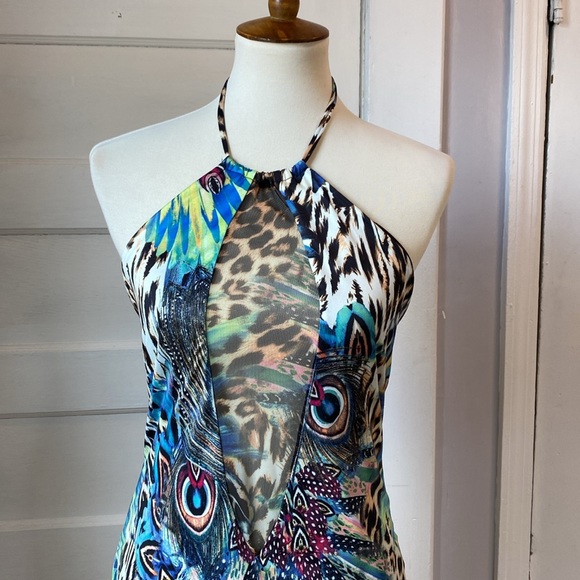 NWT Fashion Nova Paparazzi Please Halter Mini Dress, Size L - Picture 9 of 17